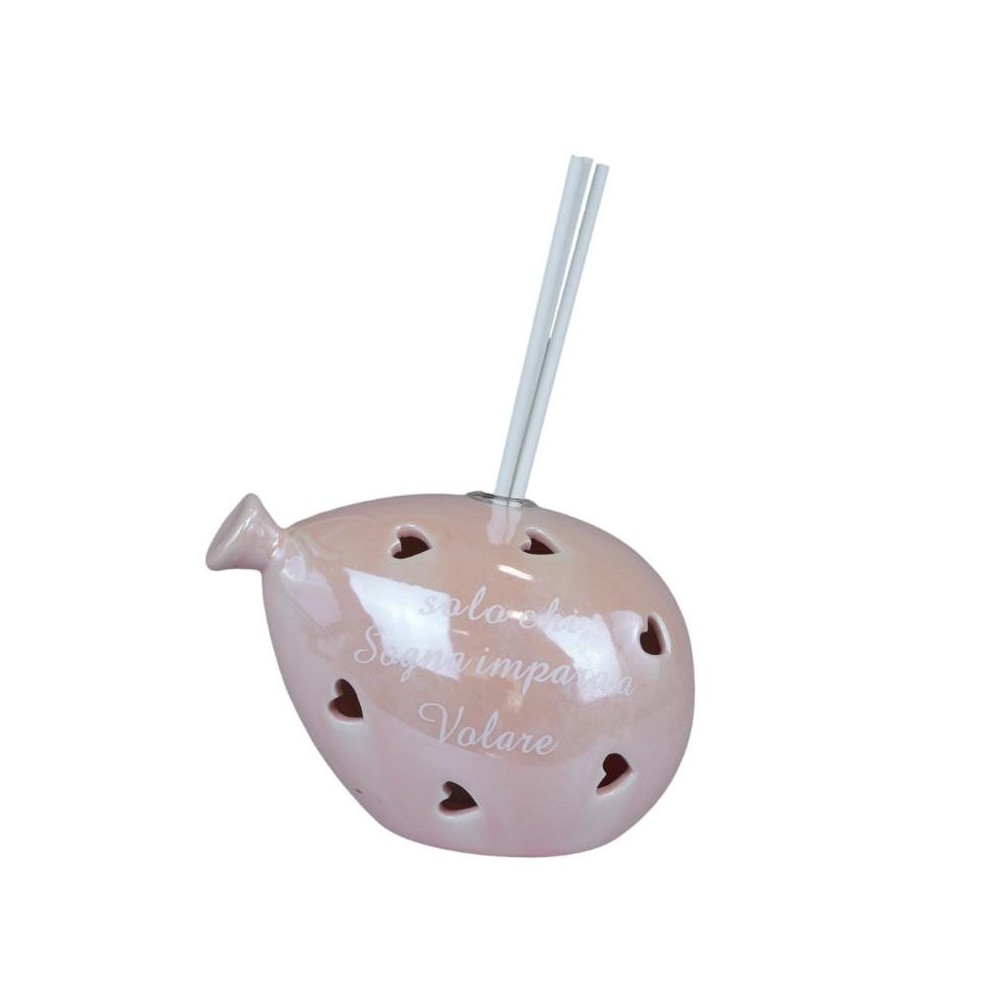 PALLONCINO PICCOLO LED PROFUMATORE ROSA ANTICO C FRASE